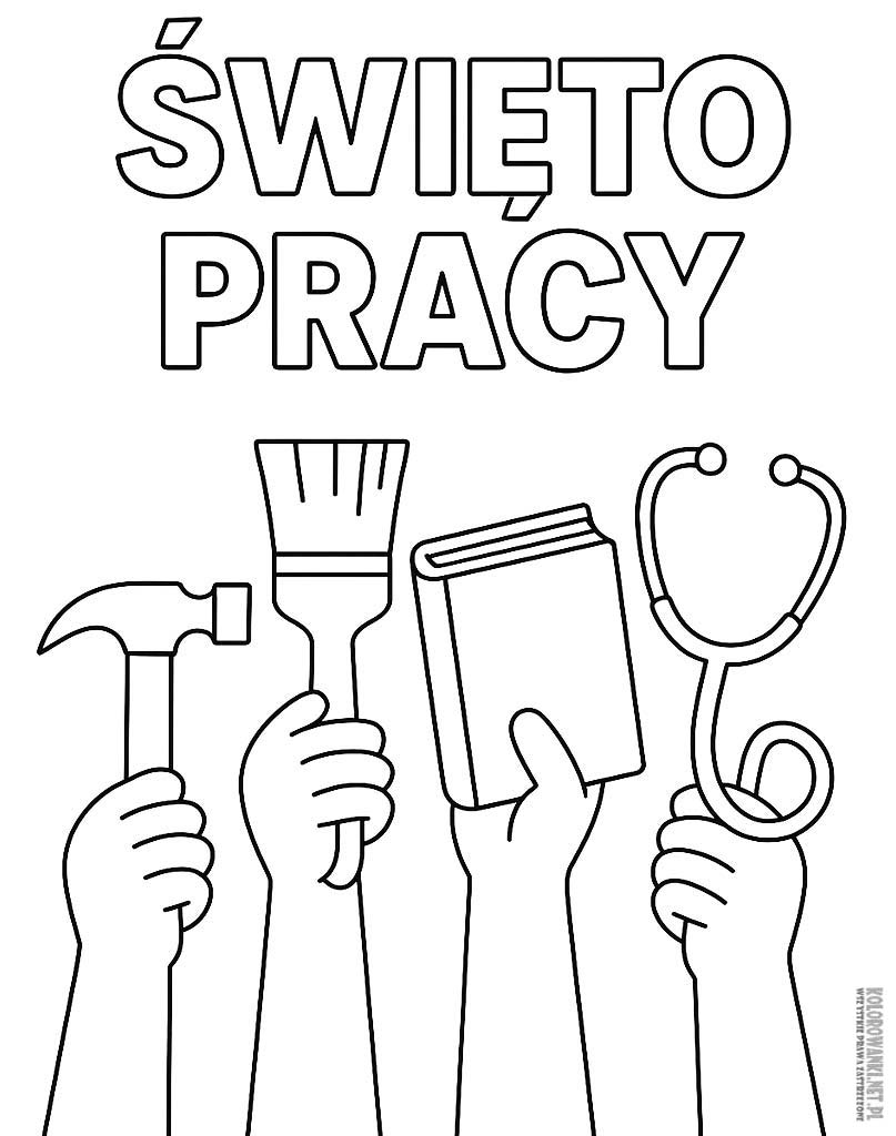 1 Maj Święto Pracy kolorowanki