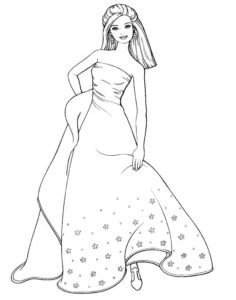 Barbie kolorowanka w sukni księżniczki