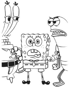 Darmowa malowanka SpongeBoB i Krab do drukowania