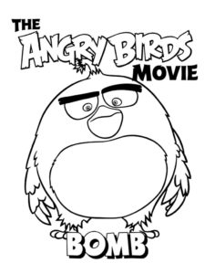 Kolorowanka do druku Angry Birds z ptakiem bombą