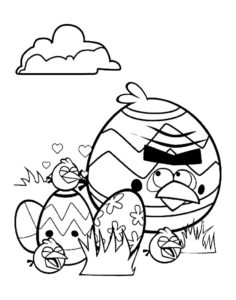 Kolorowanka Angry Birds Wielkanoc