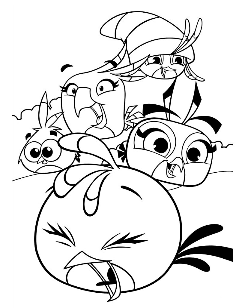 Malowanka Angry Birds Stella z przyjaciółmi