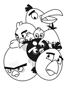 Malowanka Angry Birds z ptakami