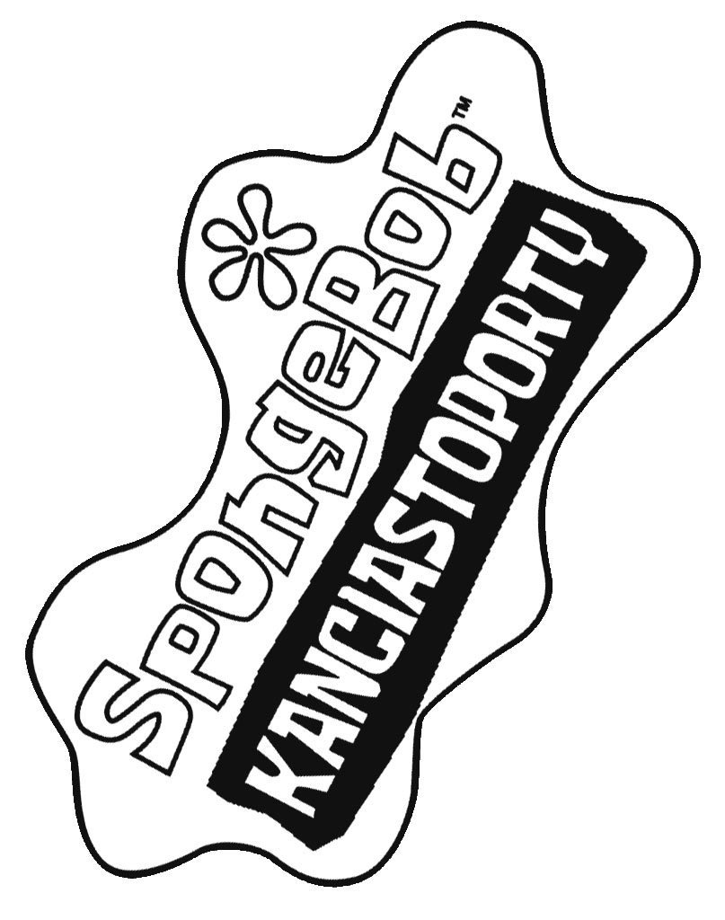Kolorowanka logo z bajki SpongeBob Kanciastoporty