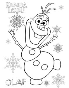 Wesoły Olaf z Frozen kolorowanka dla dzieci
