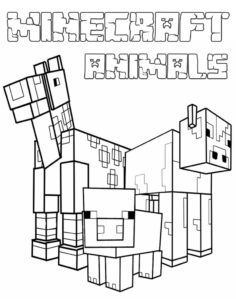 Zwierzęta Minecraft malowanka dla dzieci