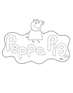 Kolorowanka logo z bajki Świnka Peppa