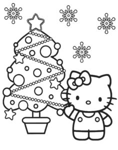 Hello Kitty kolorowanka świąteczna dla dzieci