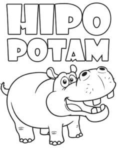 Hipopotam kolorowanka do wydruku