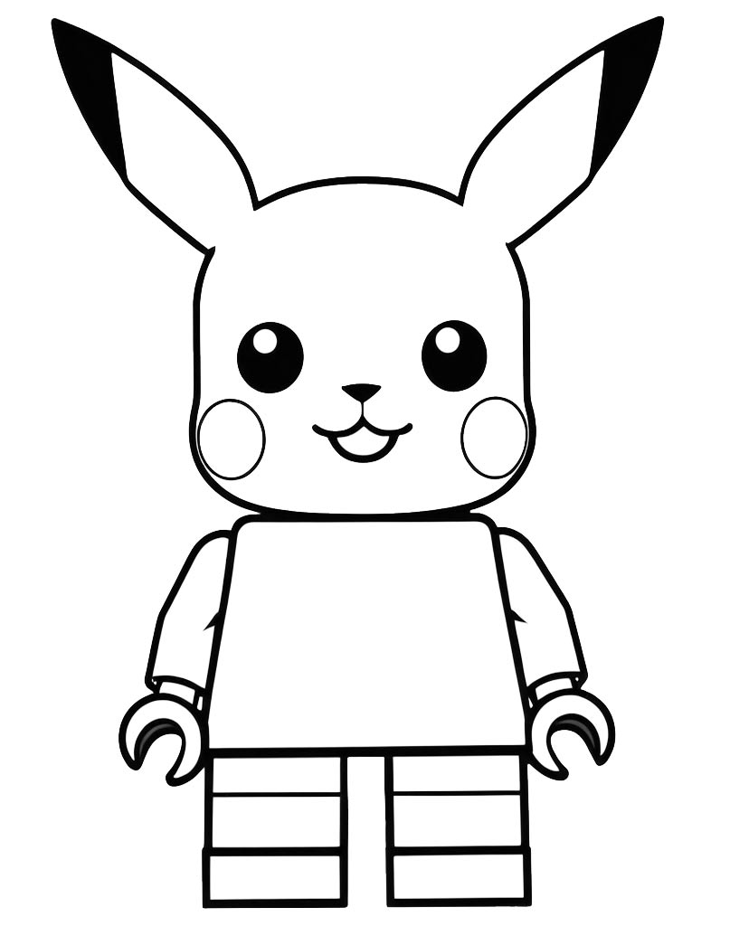 Kolorowanka Lego Pokemon Pikachu
