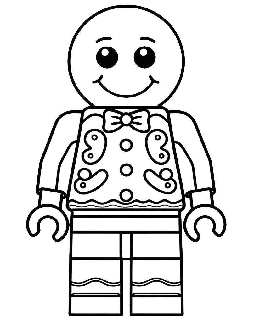 Kolorowanka Lego ze świątecznym ludzikiem