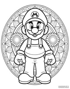 Mandala Mario Bros kolorowanka do druku