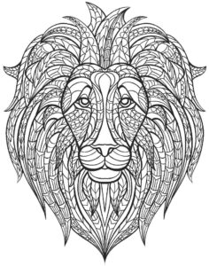 Mandala z głową lwa do druku
