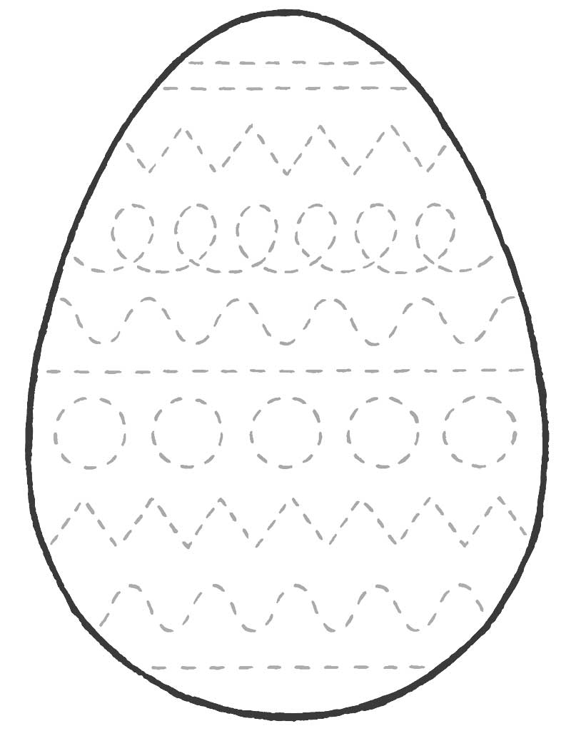 Kolorowanka wielkanocna z jajkiem i szlaczkami