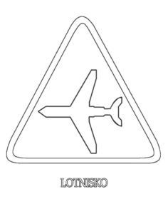 Znak drogowy lotnisko kolorowanka