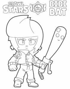 Bibi Bat kolorowanka do druku Brawl Stars