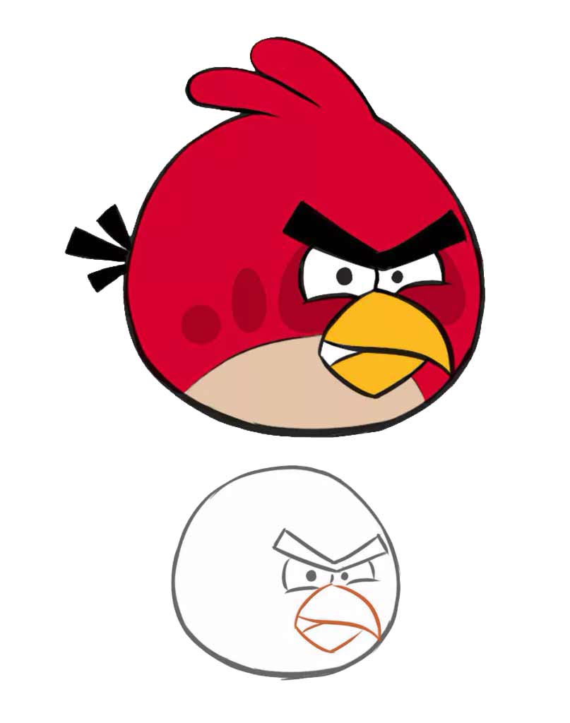 Jak narysować czerwonego Angry Birdsa?
