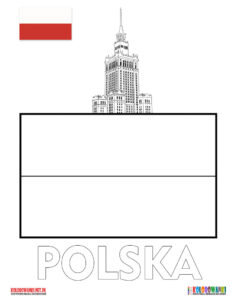 Flaga Polski kolorowanka do druku
