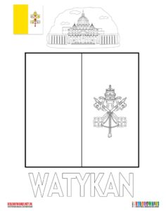 Flaga Watykanu kolorowanka do druku