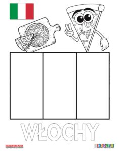 Flaga Włoch kolorowanka do druku