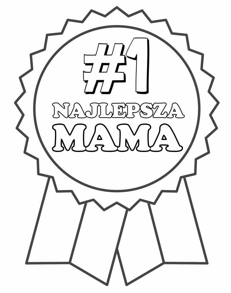 Medal na Dzień Matki - kolorowanka dla dzieci