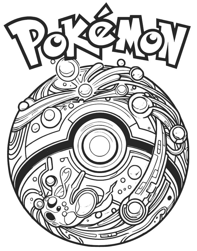 Pokeball kolorowanka z logo