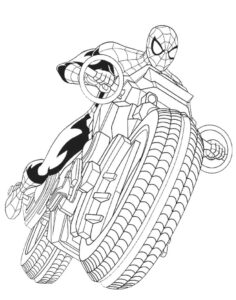 Spiderman na motorze kolorowanka