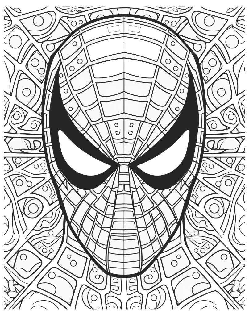 Spiderman mandala kolorowanka do druku