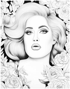 Adele kolorowanka z piosenkarką do druku