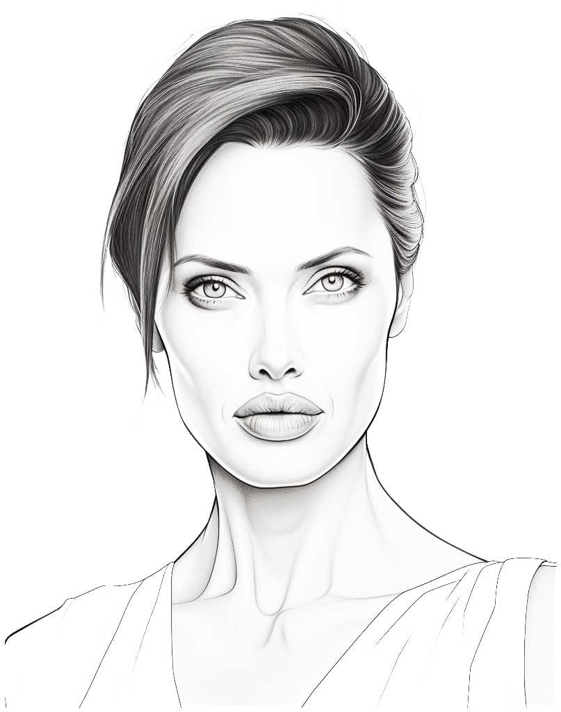 Angelina Jolie kolorowanka do wydruku