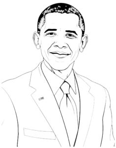 Barack Obama kolorowanka z prezydentem USA