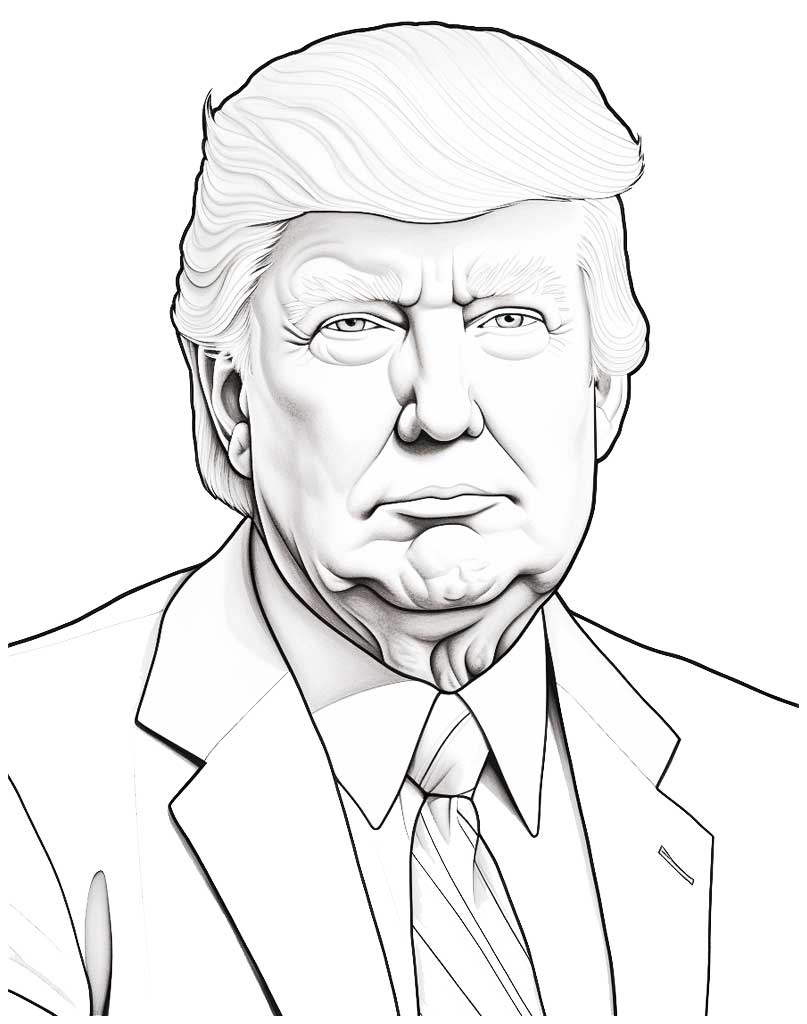 Donald Trump kolorowanka z byłym prezydentem USA