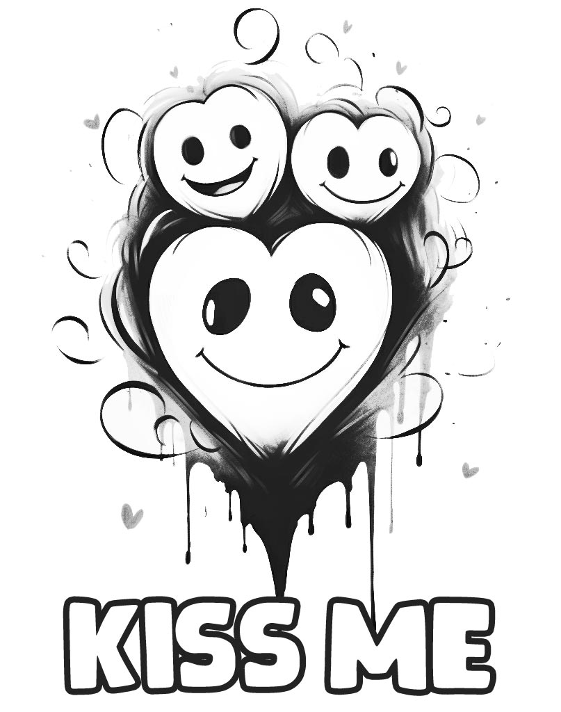 Kiss Me kolorowanka dla zakochanych
