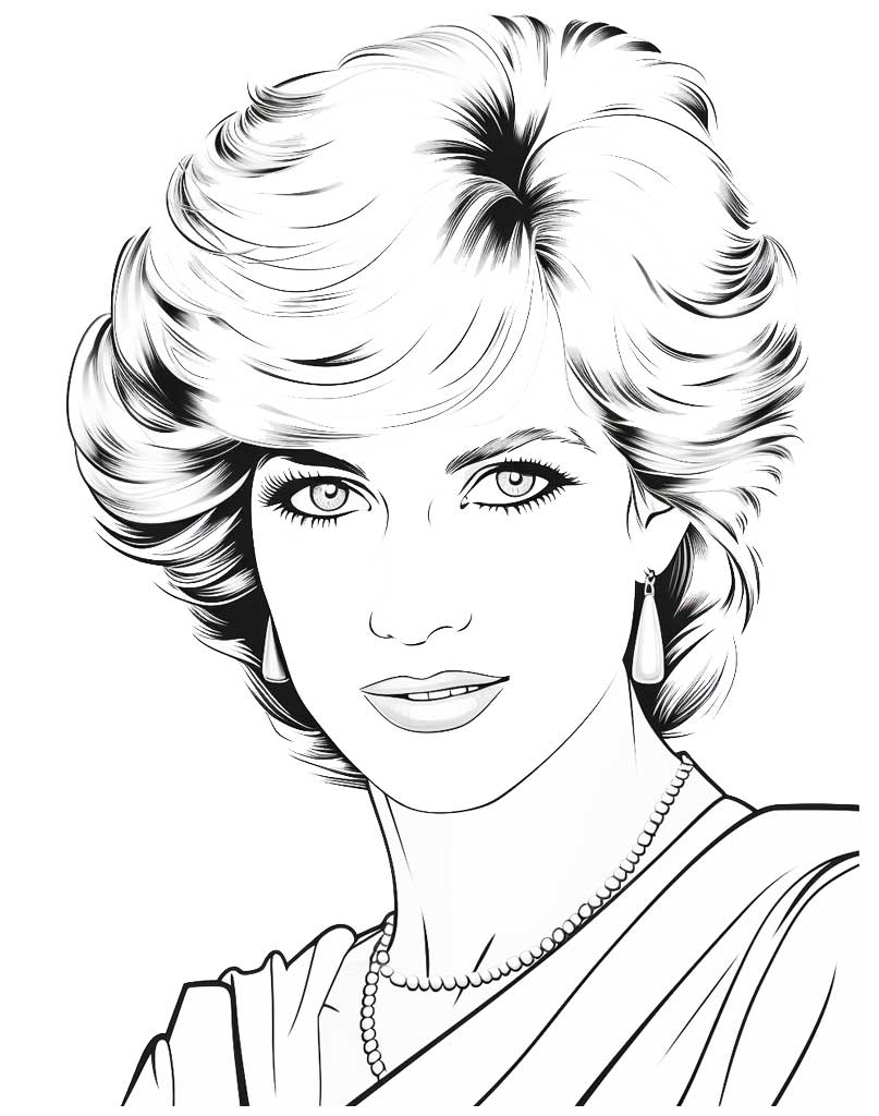 Księżna Diana kolorowanka do wydruku