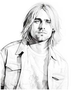 Kurt Cobain kolorowanka do druku