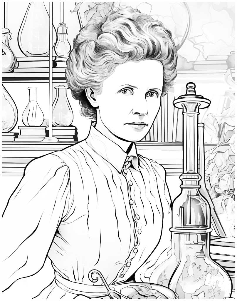 Maria Skłodowska-Curie kolorowanka do wydruku
