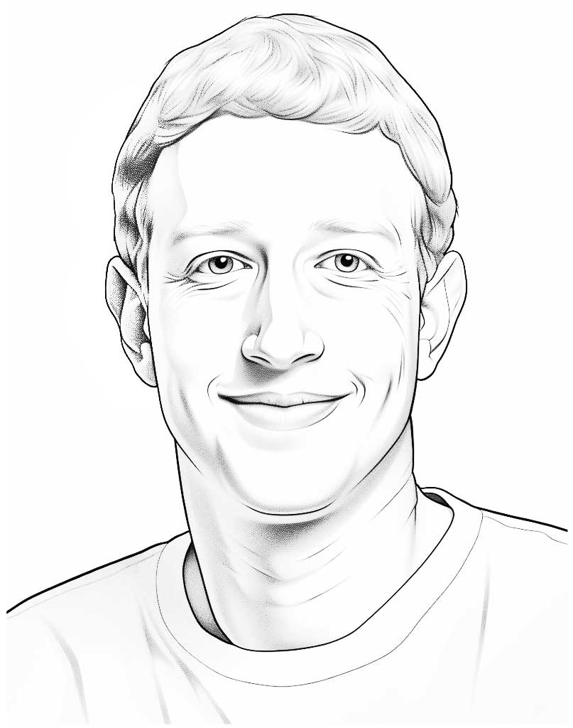 Mark Zuckerberg kolorowanka do wydruku