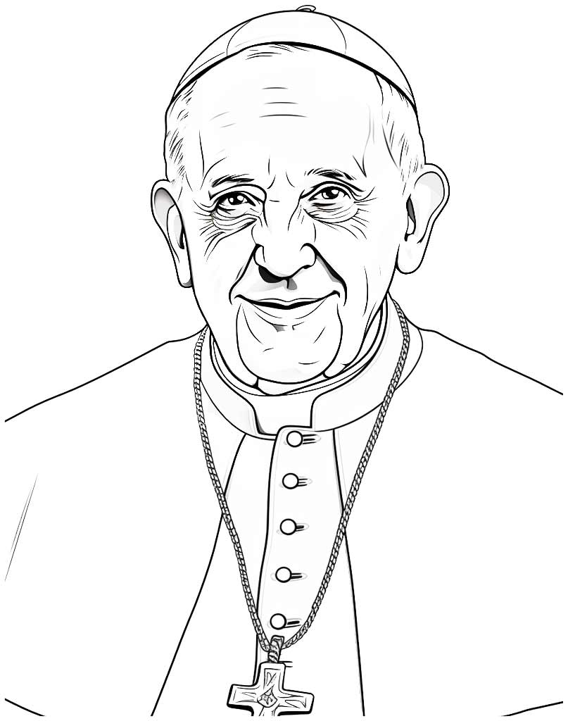 Papież Franciszek kolorowanka do druku