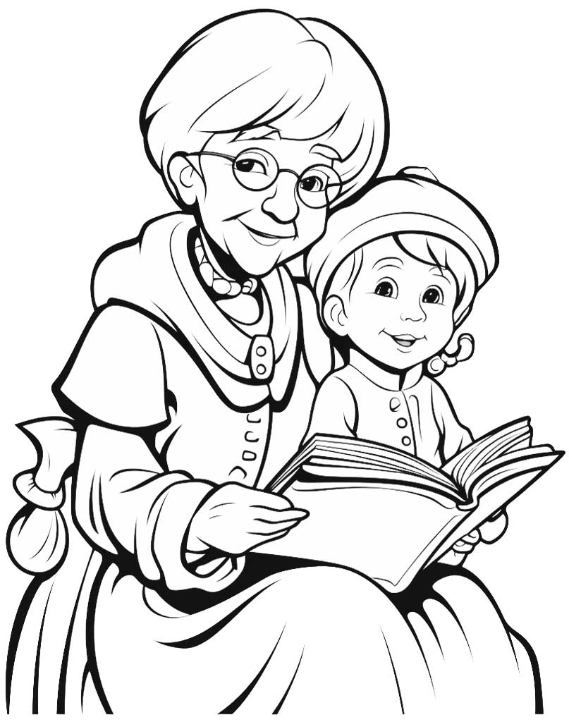 Rysunek z babcią i wnuczką na Dzień Kobiet