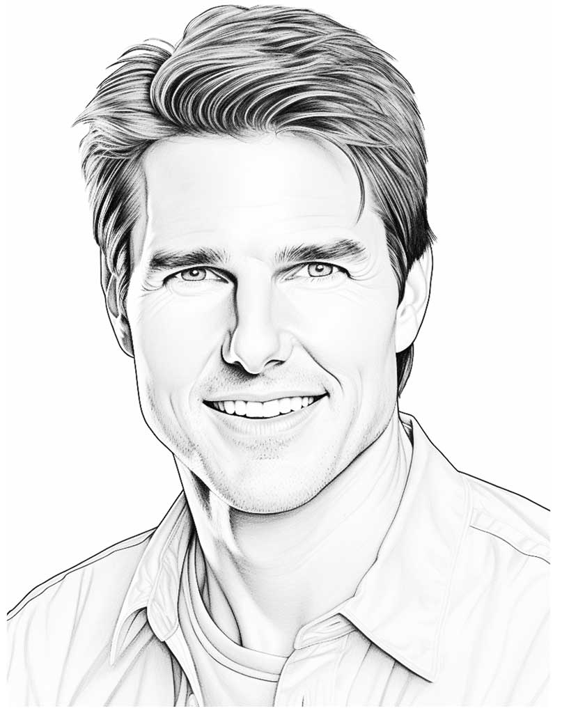 Tom Cruise kolorowanka do malowania