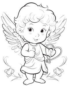 Walentynkowy aniołek do druku dla dzieci