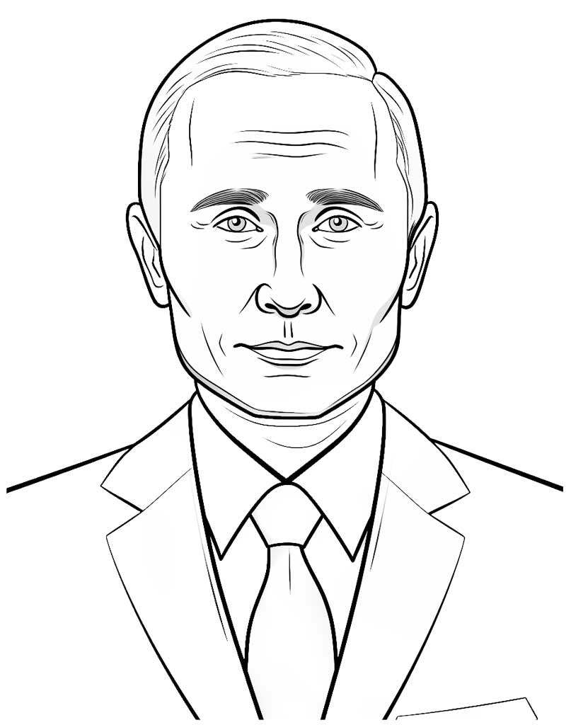 Władimir Putin kolorowanka do druku