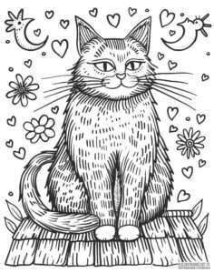 Ilustracja z kotkiem dla dzieci do malowania w PDF