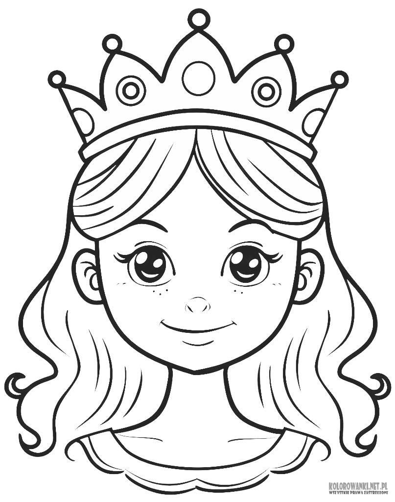 Księżniczka z bajki kolorowanka dla dzieci