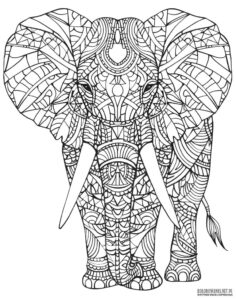 Słoń mandala do druku