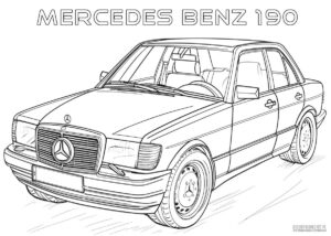 Mercedes Benz 190 kolorowanka dla chłopców