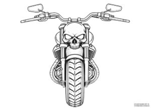 Chopper z czaszką kolorowanki z motorami dla chłopców