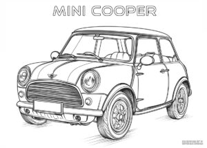 Mini Cooper kolorowanki z samochodami