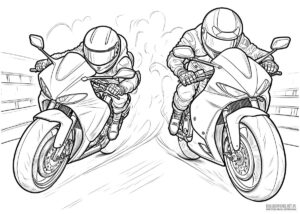 Wyścigi motocyklowe kolorowanki motory dla dzieci