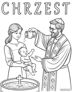 Chrzest Święty kolorowanki religijne do druku